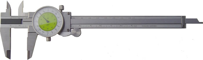 8" Fractional dial caliper