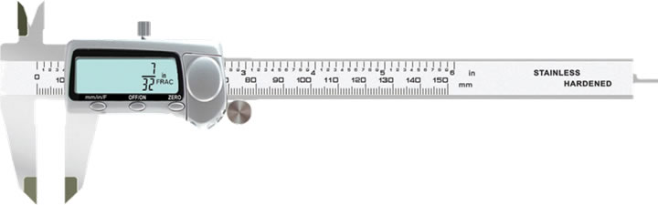 Fractional digital calipers