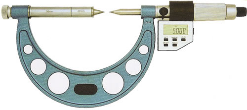Digital point micrometer with adjustable anvil