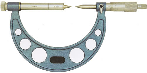 Point micrometer with adjustable anvil